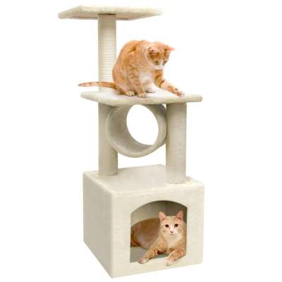 multi-function house furniture scratch cat climb tree with cat bed