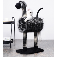 Zebra cat tree with tunnel Sisal Scratching playing ball cat climbing trees